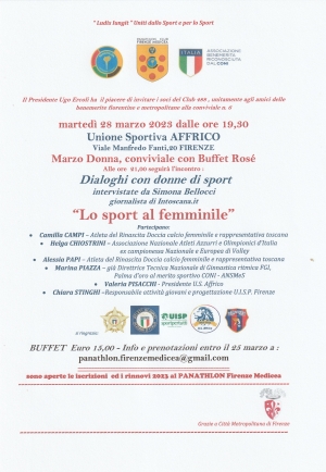 Dialoghi con donne di sport - Panathlon International Club Firenze Medicea