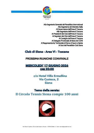Panathlon Club Siena - Notiziario Giugno 2026