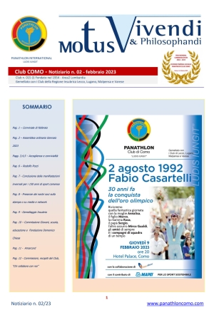 Panathlon International Club Como - Notiziario 02 - Febbraio 2023
