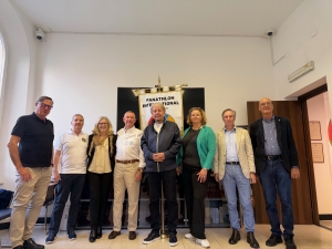 Die Delegation des Distrikts Schweiz und Fürstentum Liechtenstein zu Besuch beim Generalsekretariat von Panathlon International