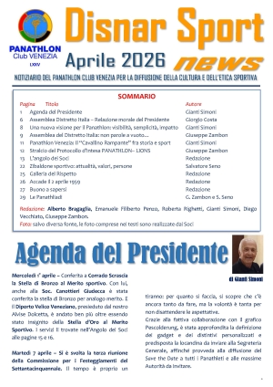 Panathlon Club Venezia- Disnar Sport Aprile 2026